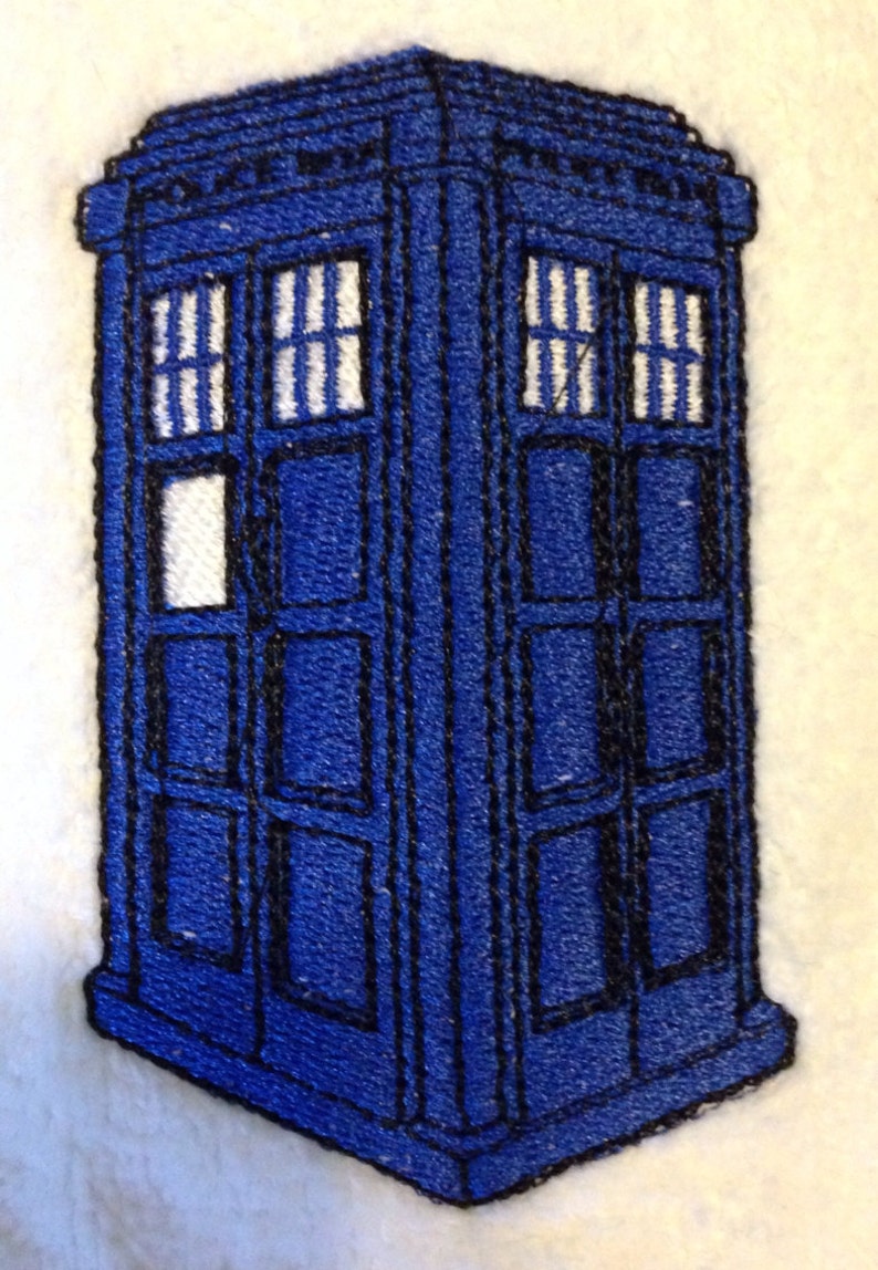 Doctor Who Inspired Police Call Box Embroidered Hand Towel image 2