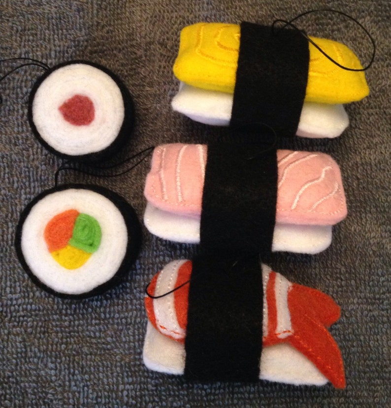 Takeout Sushi Felt Ornaments Set of 5 image 2