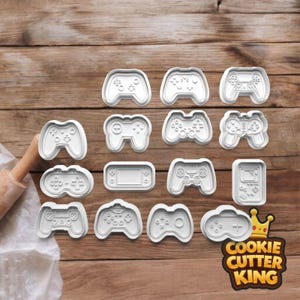 Gaming Controller Cookie Cutter Set with Embosser Stamps - PS - Xbox - Nintendo