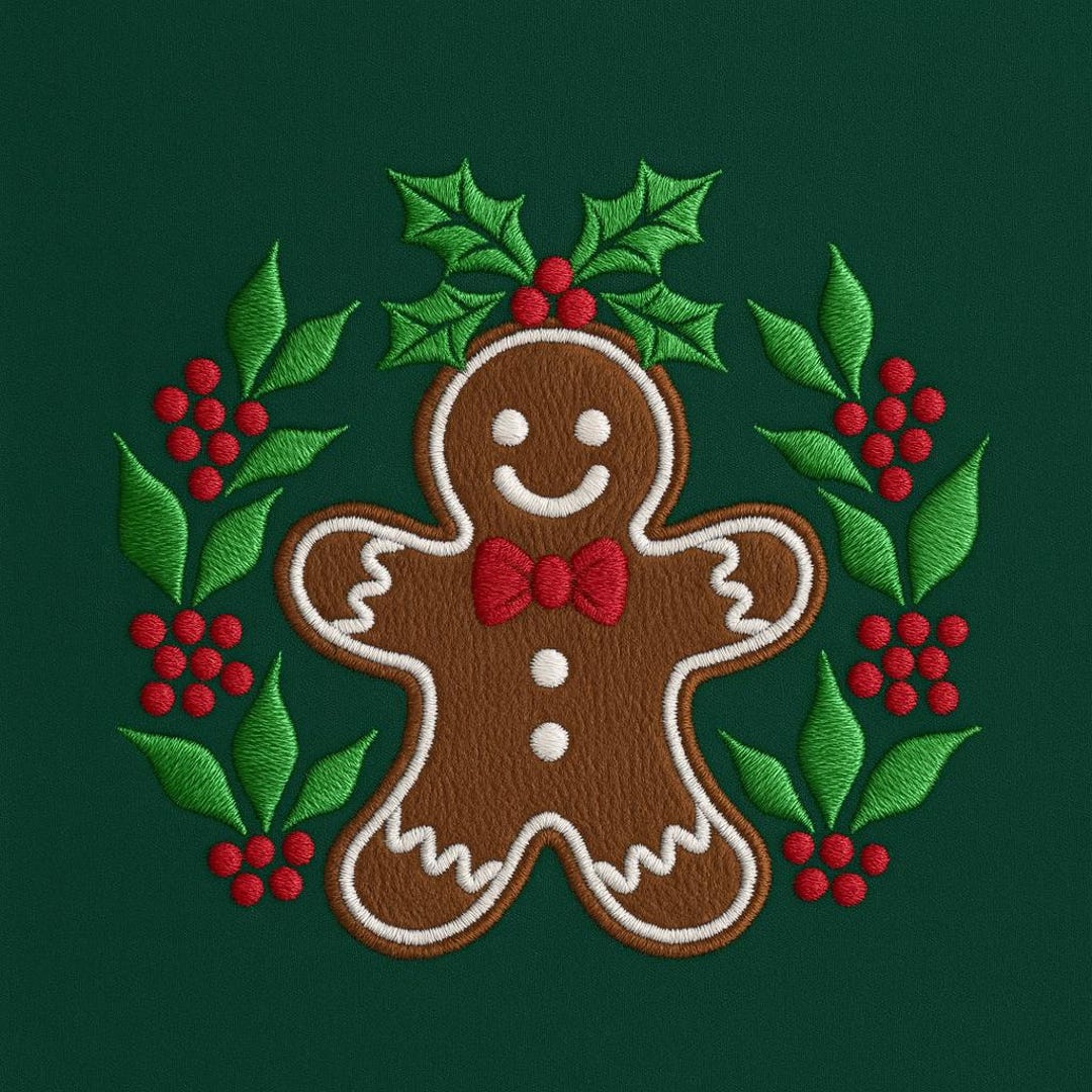 Gingerbread Man Embroidery Design, Christmas Cookie Embroidery File ...