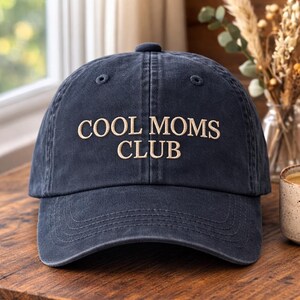 Cool Moms Club Embroidered Hat, Vintage Mom Baseball Cap, Trendy Mom Gift, Mothers Day Gift, Cute Mom Hat, Aesthetic Embroidered Cap image 2