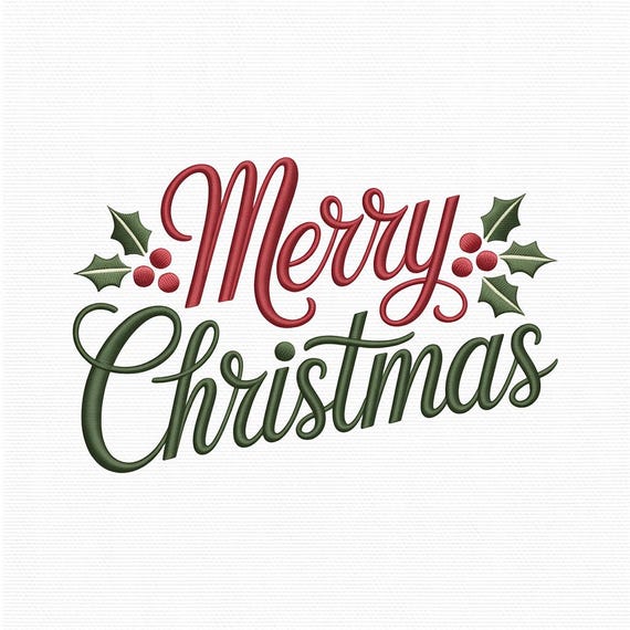 Merry Christmas Embroidery Design, Holiday Lettering Embroidery File, Christmas Saying Embroidery Pattern, Instant download