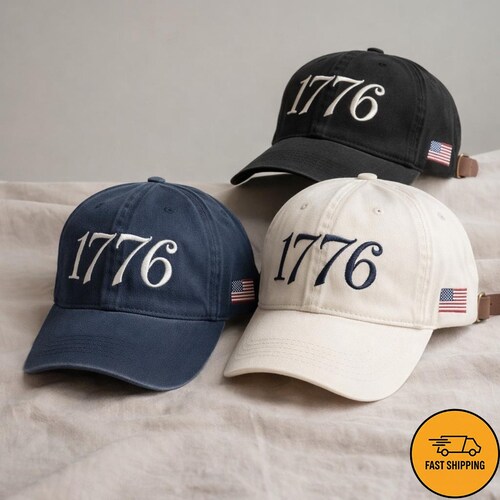 Casquette de baseball patriotique 1776 brodée avec drapeau des États-Unis, cadeau du 4 juillet