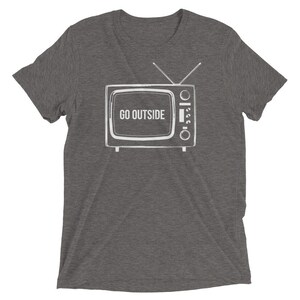 Go Outside - Retro Style TV - Vintage Feel Short Sleeve T-Shirt