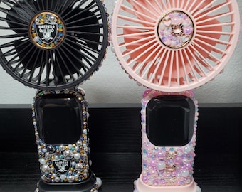 Ventilador portátil recarregável com strass