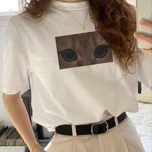 y2k shirt,Cat Eyes Graphic T-Shirt: Unisex Softstyle Tee, Pet Lover Gift