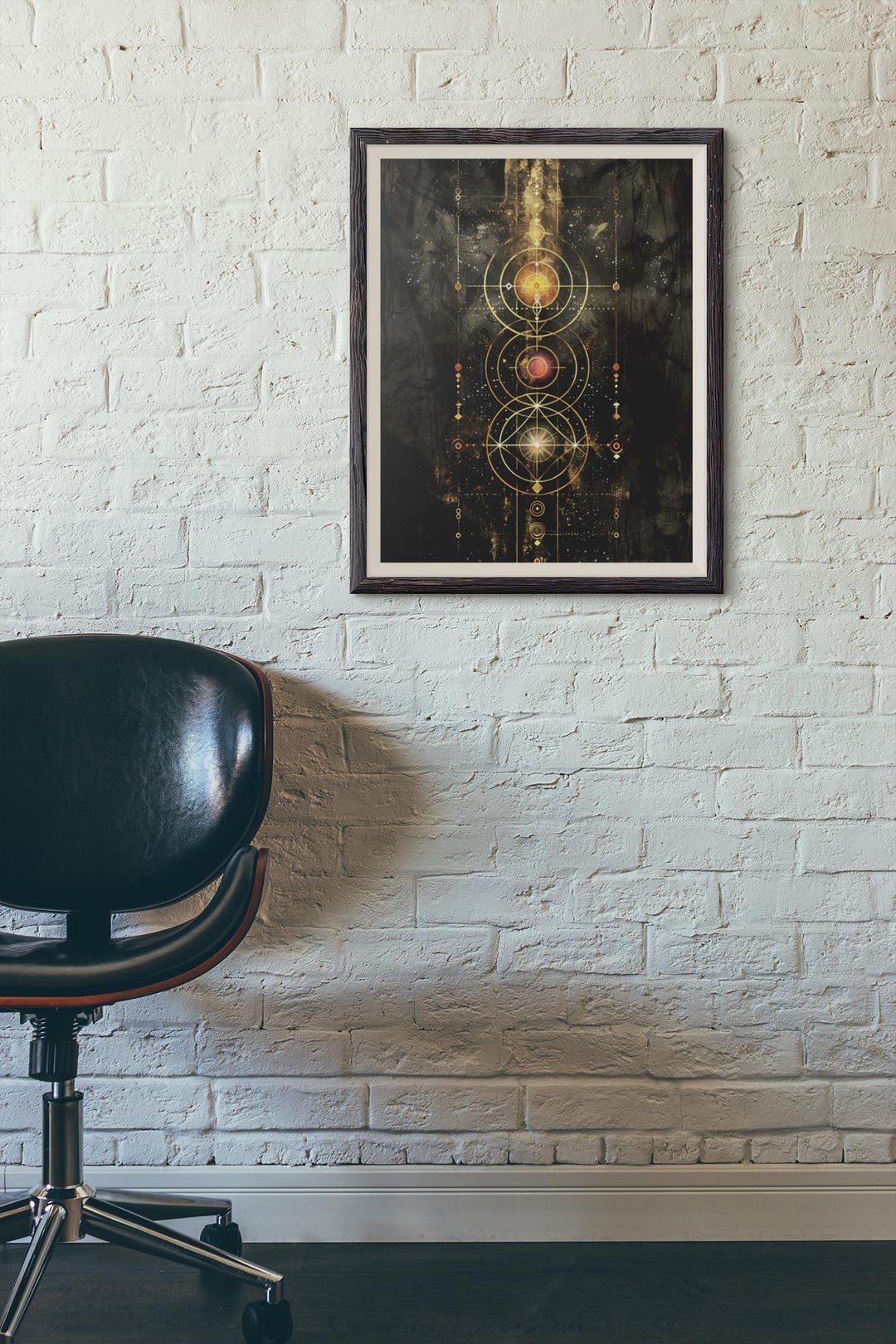 Chakra Wall Art Printable | Gold Foil Sacred Geometry | Black & Gold ...