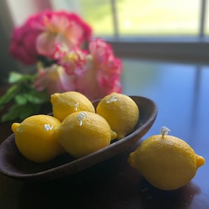 Realistic Lemon Candle | Handmade Soy Wax Fruit Candle | Summer Citrus Decor | Scented or Unscented | Vintage, Gift for her, Winter special