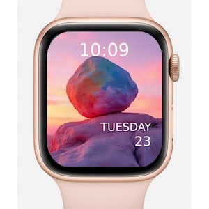 Minimalist Pastel Mountain Apple Watch Wallpaper: Instant Download (PNG/JPG File)