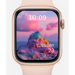 Minimalist Pastel Mountain Apple Watch Wallpaper: Instant Download (PNG/JPG File)