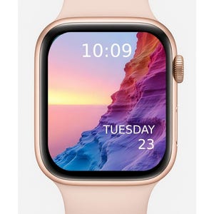 Minimalist Pastel Mountain Apple Watch Wallpaper: Instant Download