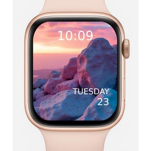 Minimalist Pastel Mountain Apple Watch Wallpaper: Instant Download