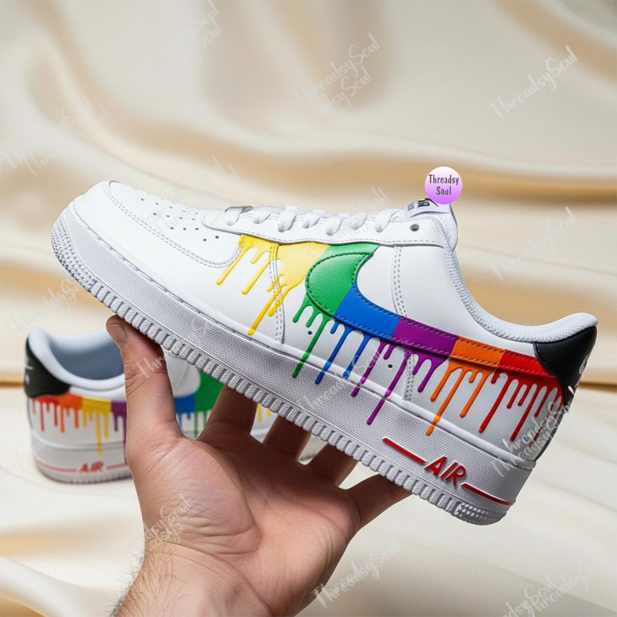 rainbow drip custom air force 1