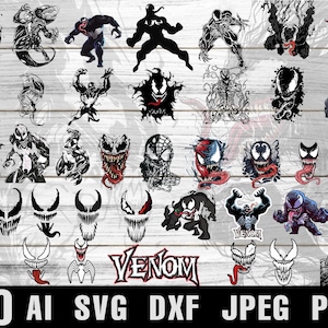 Paquete SVG PNG de Venom, archivo de corte Cricut, paquete Svg, diseños vectoriales imprimibles de Venom, descarga instantánea, descarga digital, clipart de Venom