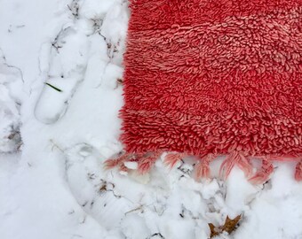 Vintage Moroccan Red Pile Rug