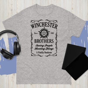 Winchester Brothers T-Shirt Men&#39;sWomen&#39;s Supernatural Sam Dean Bobby Shirt