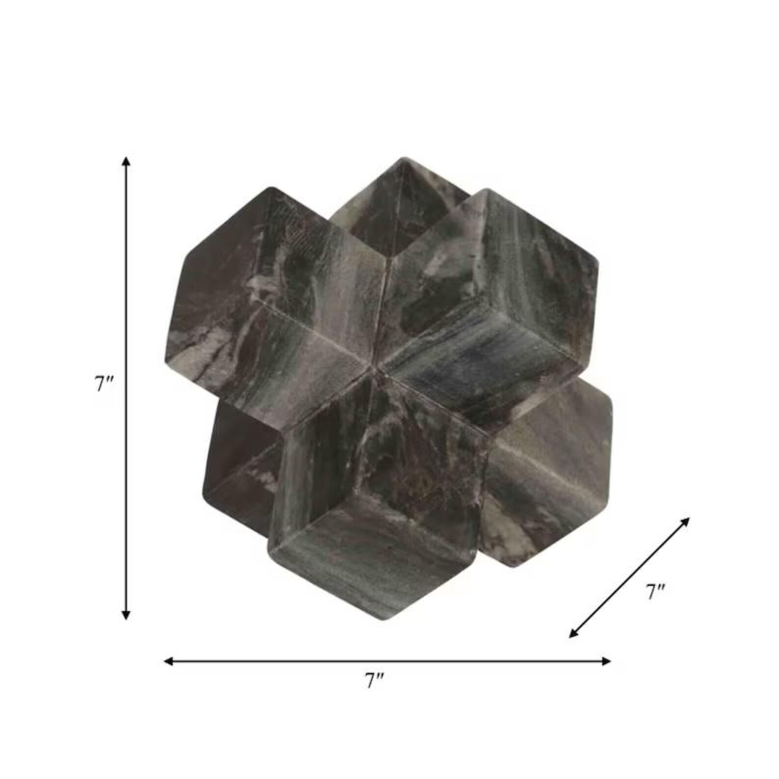 Modern Black Marble Decorative Cross Sculpture / Abstract Geometric Art ...