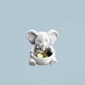 Gray Elephant Ring Holder – 3D Printed with PLA