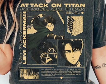 Levi Ackerman shirt, AOT anime, Eren, Mikasa