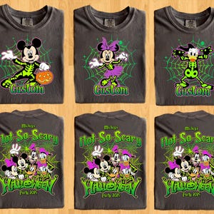 vintage Mickey&#39;s pas si effrayant fête d&#39;Halloween 2025 chemise squelette tous les personnages, chemise d&#39;Halloween Disney, chemise famille Halloween Disney 2025
