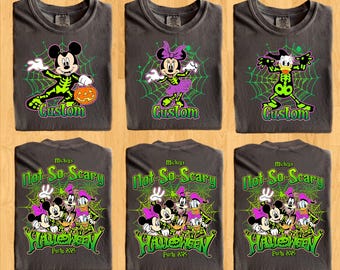 Vintage Mickey&#39;s Not So Scary Halloween Party 2025 All Characters Skeleton Shirt, Disney Halloween Shirt, 2025 Halloween Disney Family Shirt
