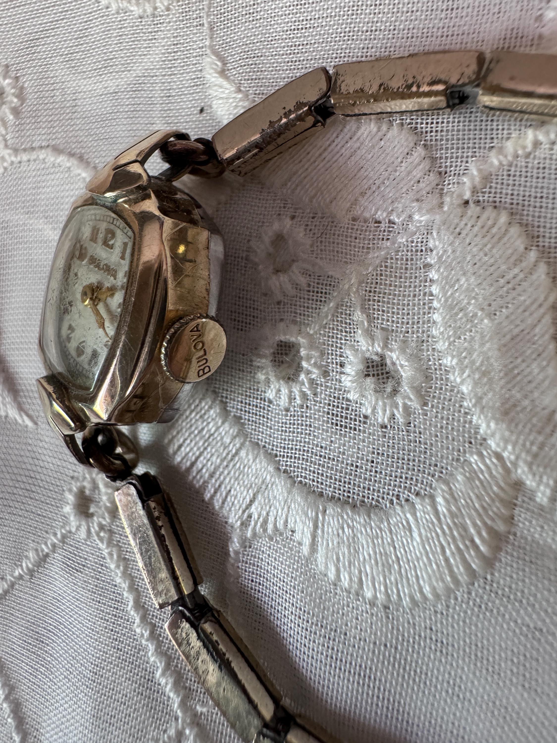 Bulova A9 1940 10k GF Women\'s Silver-Tone Vintage Bracelet Watch - Silver 1940s Bulova Ladies Watch - Etsy main image 3