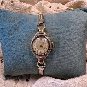 Elgin Vintage Ladies Watch – 100% American Made – Manual Wind – 14K Gold-Filled Case – 1/20 12K GF Forstner Band – Dainty – Working – 1950s