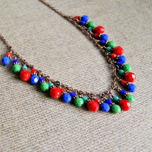 colorful beaded necklace, boho jewelry, bohemian necklace, beaded jewelry, gift for her