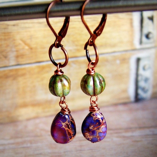 violet jasper and picasso green drops
