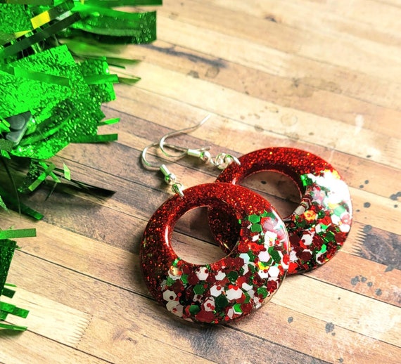 Resin christmas earrings deals