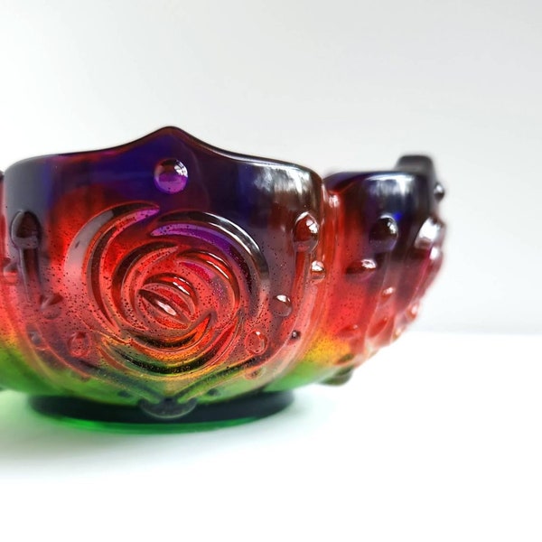 Rainbow lotus trinket bowl, trinket dish, stash, lotus bowl, resin dish, mom gift, christmas gift