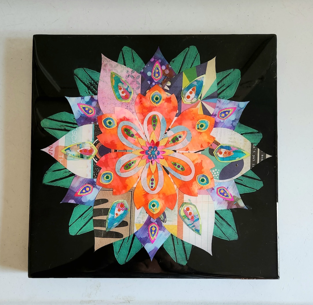 Photo inspiration: Eco Friendly Mixed Media Art Wall Decor Reference: Mandala Mixed Media Art Wall Art Collage Resin Art Home