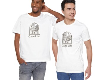 Maglietta unisex Cage Life / Maglietta comoda per mariti amorevoli, maglietta con simbolica sottile della castità