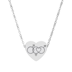 Triade-relatieketting, polyamorie-symboolhanger, in elkaar grijpende poly-liefdessieraden met hart