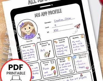 All About Me Printable, Back to School Worksheet, Tech Inspired Get to Know Me Theme , First Day of School Activity, Teacher Resource