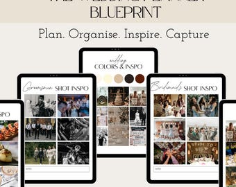 Wedding Blueprint Digital Planner, Wedding Binder, Wedding Planner System with Timelines, Checklists & Content Planning, Editable in Canva
