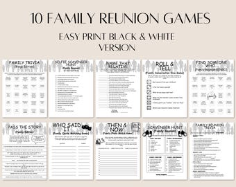 Family Reunion Trivia Games Bundle: Editable Canva Template (Digital Download)