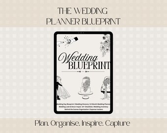 Wedding Blueprint Digital Planner, Wedding Binder, Wedding Planner System with Timelines, Checklists & Content Planning, Editable in Canva