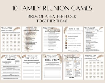 Family Reunion Trivia Games Bundle: Editable Canva Template (Digital Download)