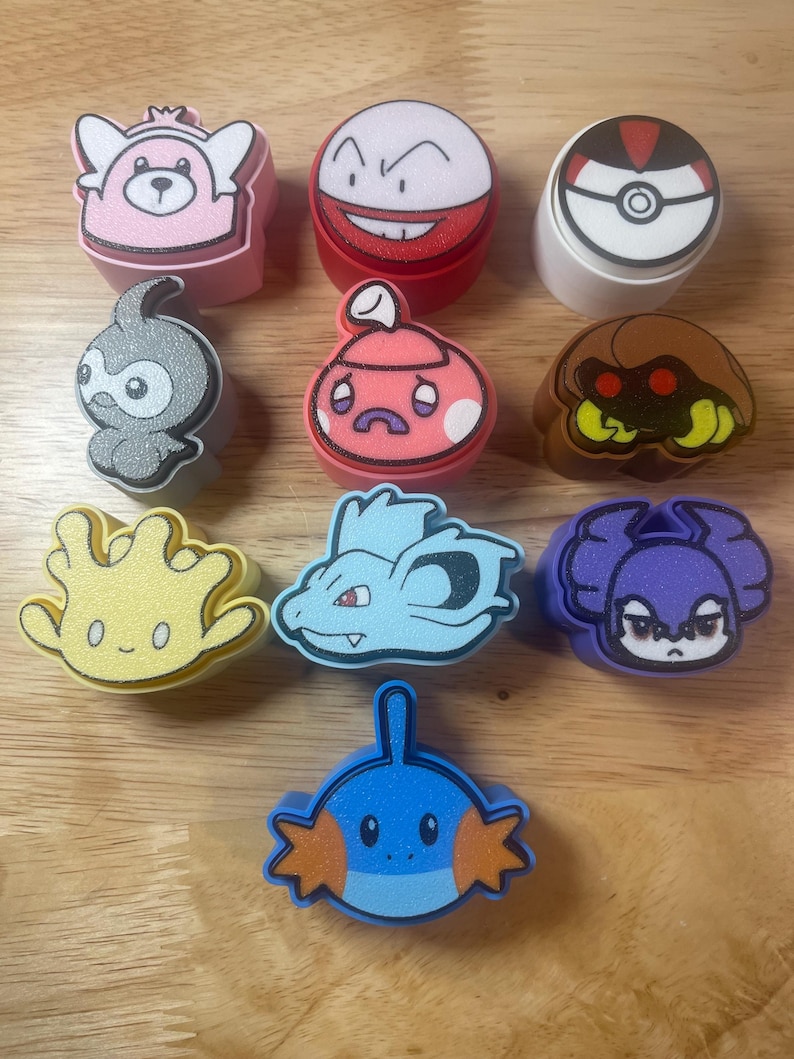 3D Printed Pokemon Fidget Clickers (Keychain versions available!) image 10