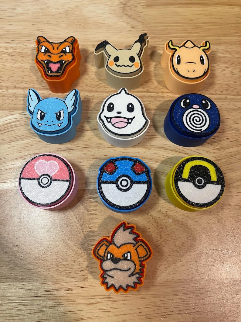 3D Printed Pokemon Fidget Clickers (Keychain versions available!) image 9