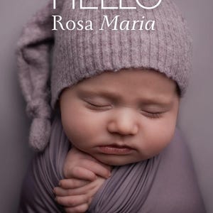 Modèle de faire-part de naissance modifiable | bonjour carte photo nouveau-né | Téléchargement numérique