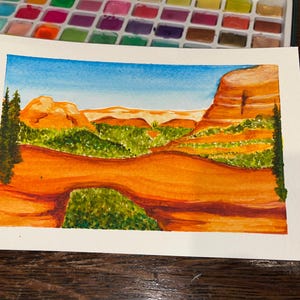 Cartão postal pintado à mão de Sedona, Arizona