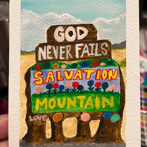 Cartão postal da Montanha da Salvação pintado à mão