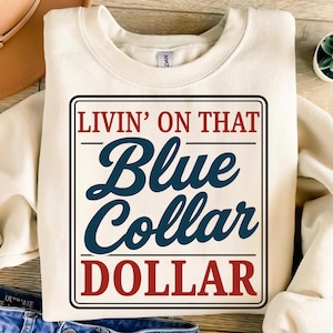 Blue Collar Sublimation Design, Patriotic Blue Collar Png, Western Cowboy Graphic Design, Country Rodeo Png, Funny Western,Cowboy Design Png