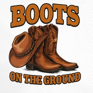 Boots On The Ground PNG, Western Cowgirl Sublimation, Pink Cowboy Boots Clipart, Line Dance Southern Soul PNG, Melanin Cowgirl PNG