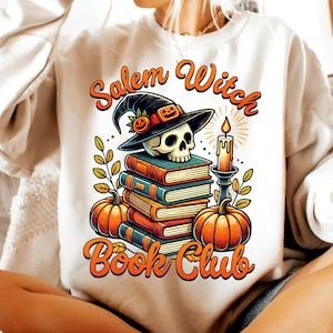 Salem Book Club PNG, Retro Halloween Png, Bookish Halloween, Book Halloween Png, Halloween Shirt Png, Salem Witch Book Club Png