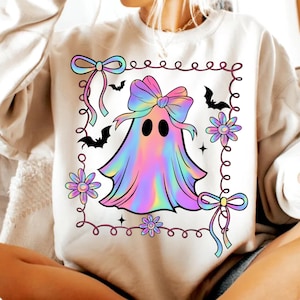 Preppy Halloween Ghost Png, Cute Boo Ghost Coquette Png, Floral Spooky Season Png, Girly Halloween Shirt Design, Spooky Pumpkin Sublimation