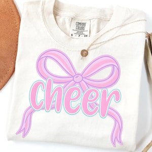 Cheer Png, Pink Cheer Season Shirt Sublimation, Preppy Cheerleader Coquette Bow Design, Cheer Competition Team Spirit Png, Cheer Mama Png