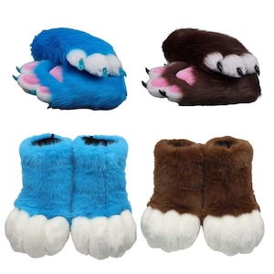 Anime Fursuit Hand Paws And Feet Set, Cosplay Paws With Claws And Boots, Furry Paws And Shoes Set